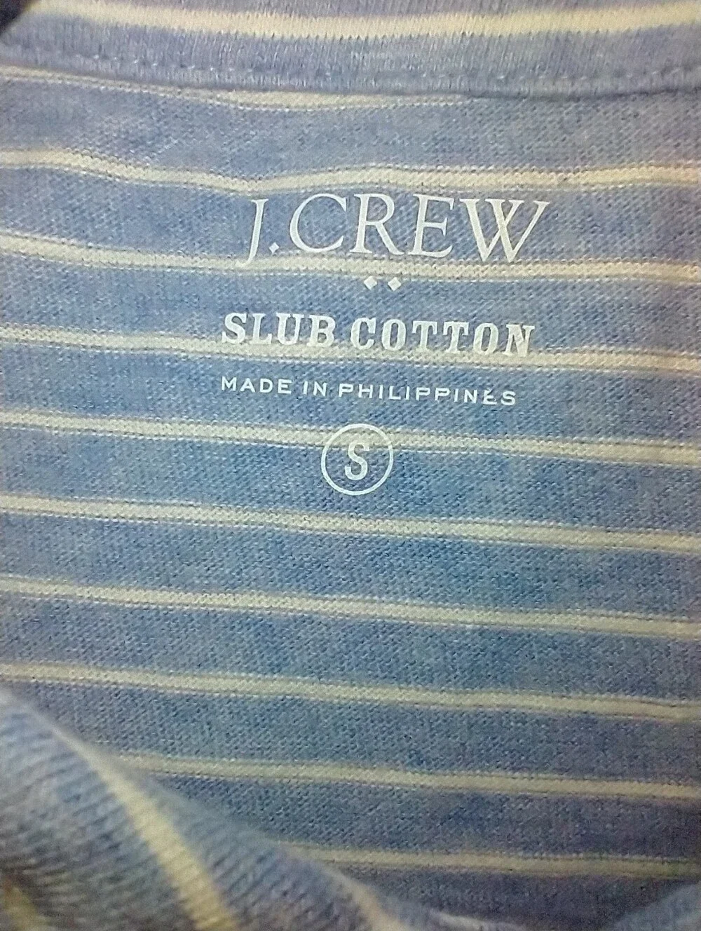 J Crew Slub Cotton Striped Short Sleeve Polo Shirt Men's sz Small.